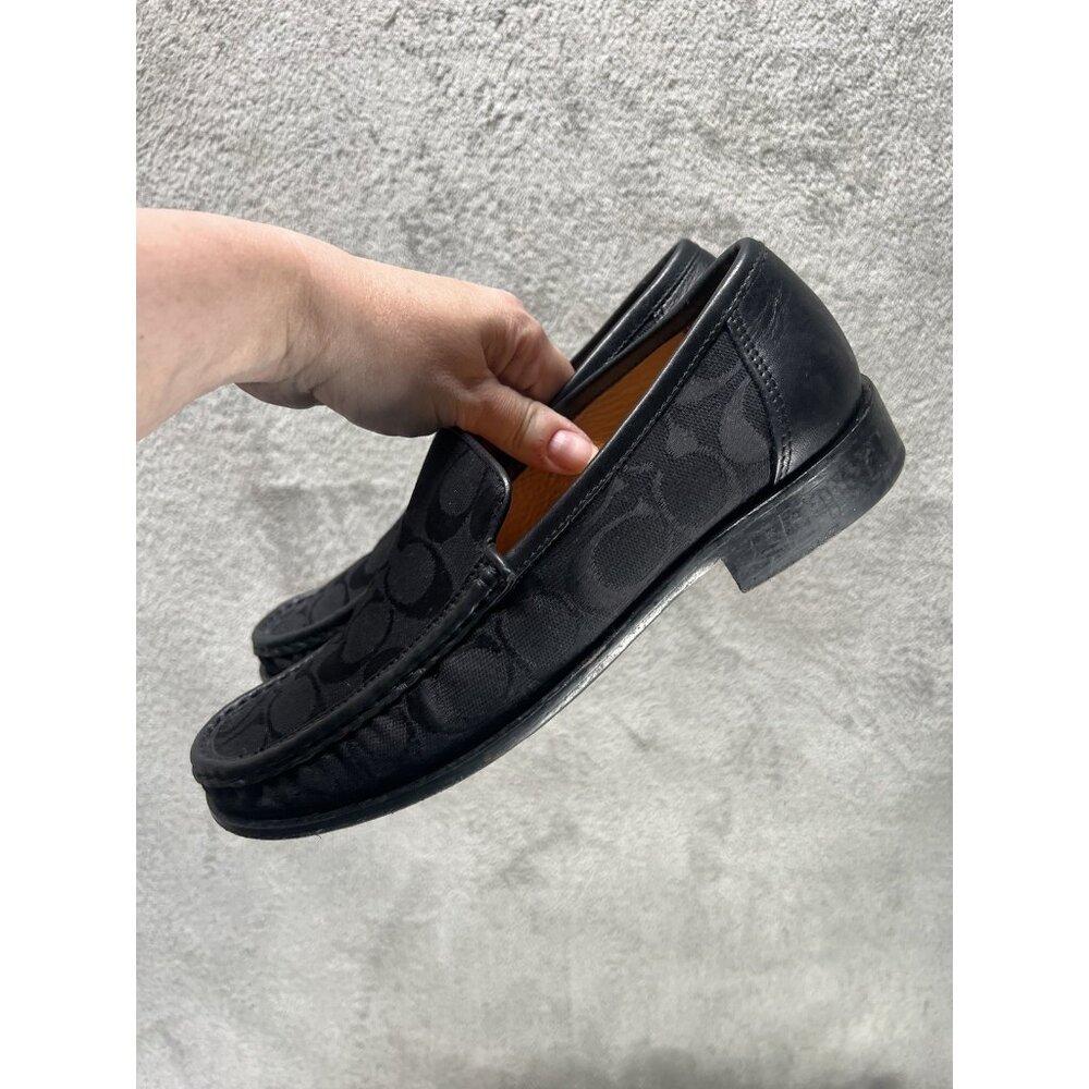 Vtg COACH Woman’s 8.5  Monogram Logo Black Vivian G2 Loafers Made In Italy GPOC - Picture 3 of 7